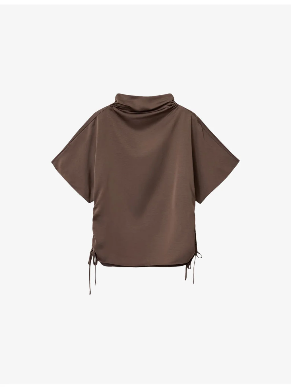 Leslie Drawstring-Sides Satin Top - 1