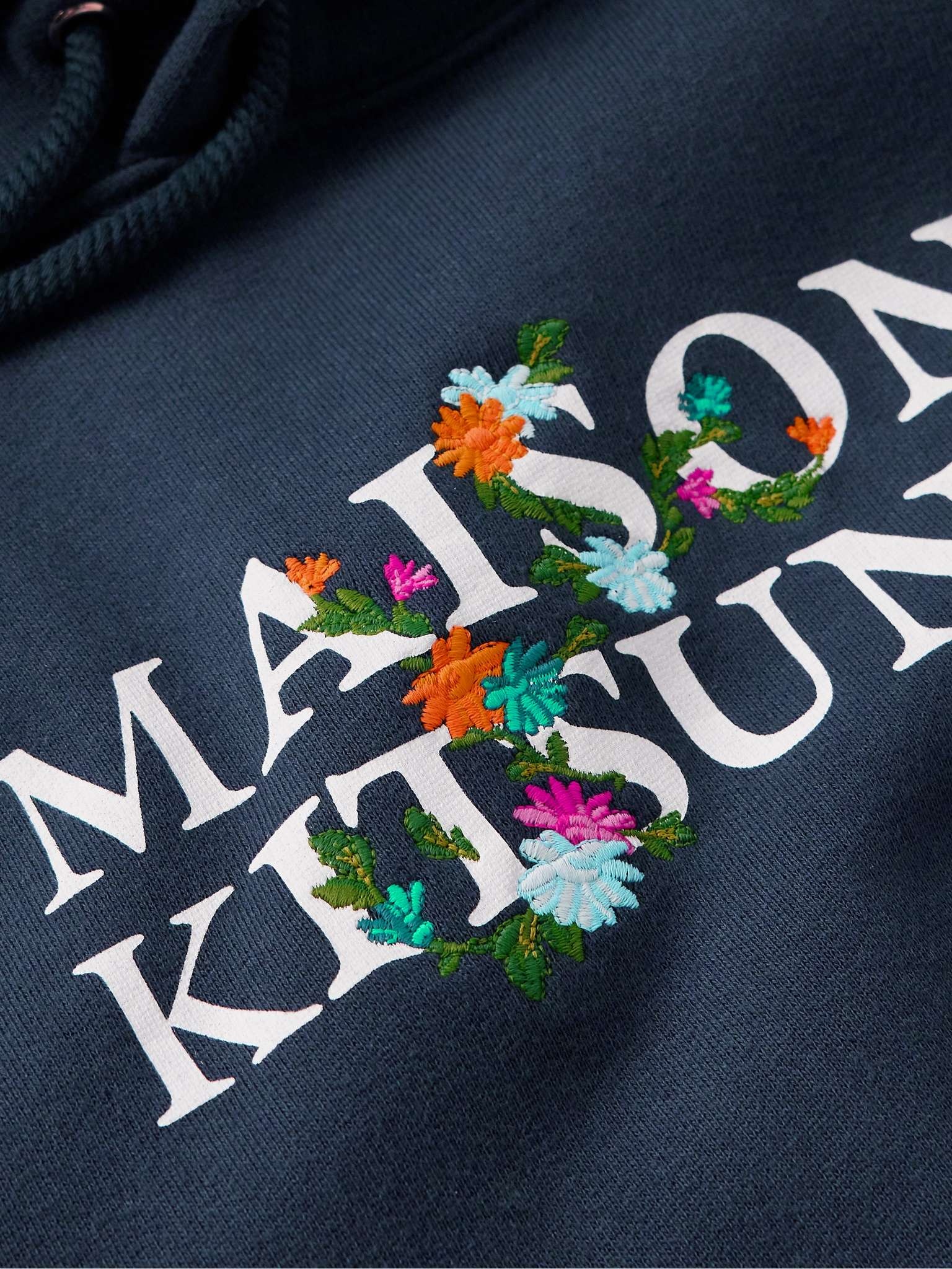 Logo-Print Embroidered Cotton-Jersey Hoodie - 4
