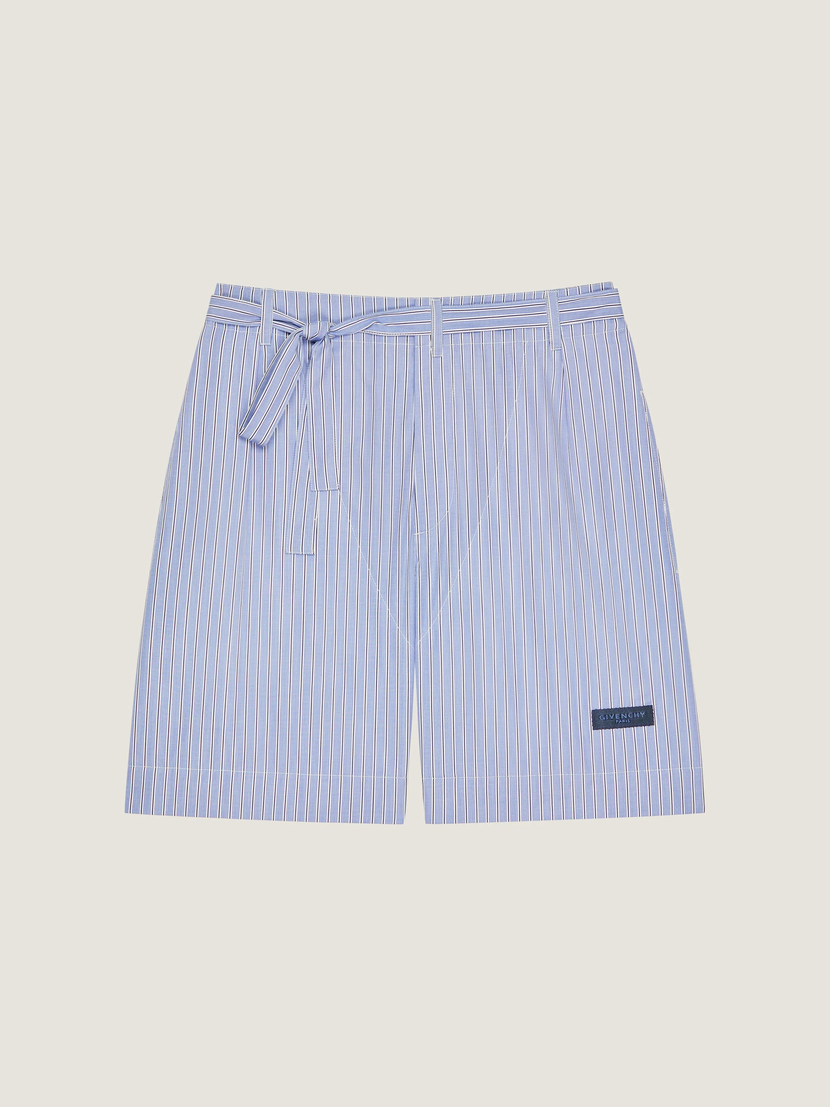 STRIPED BERMUDA SHORTS IN COTTON WITH GROS GRAIN DETAIL - 1