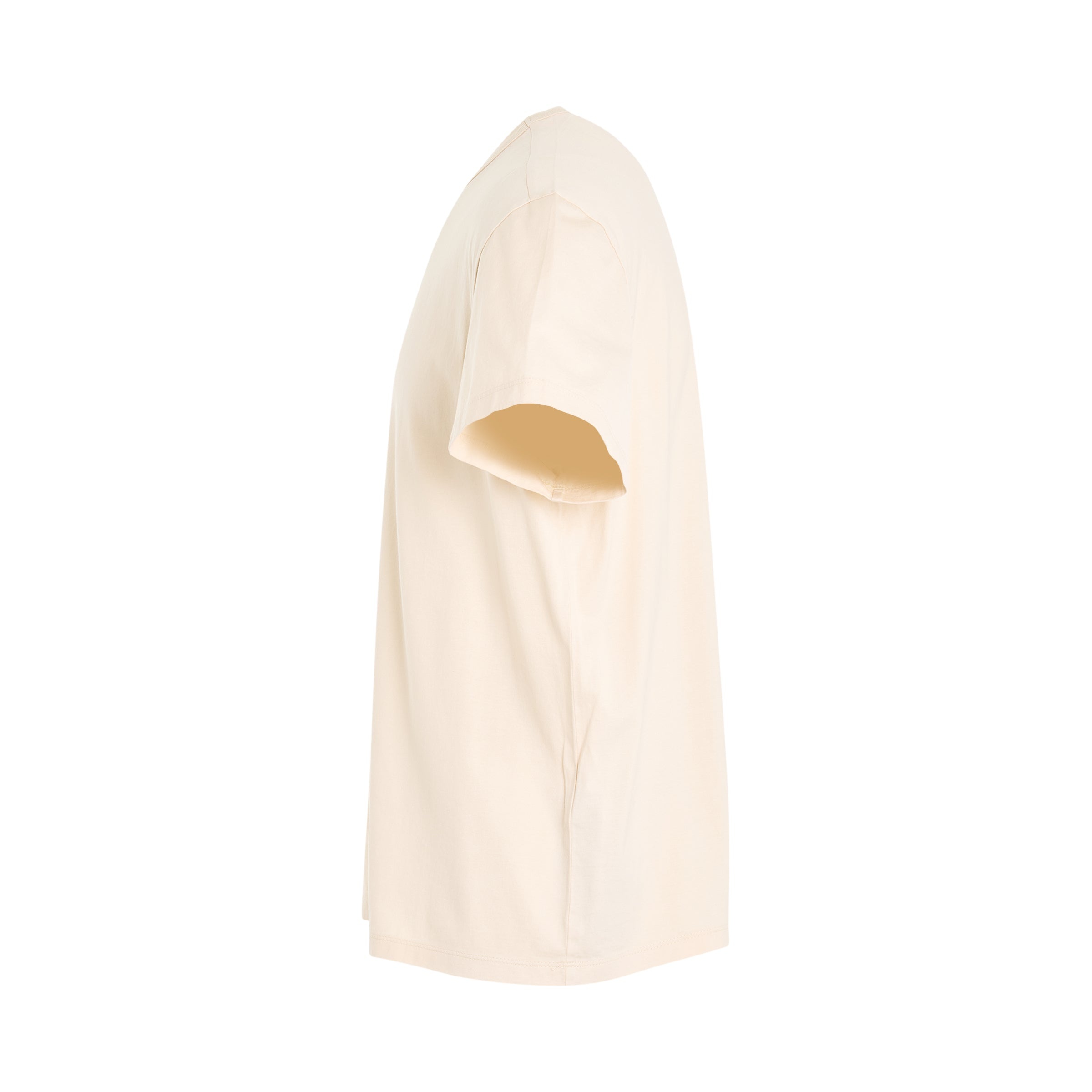 Upside Down Logo T-Shirt in Beige - 3