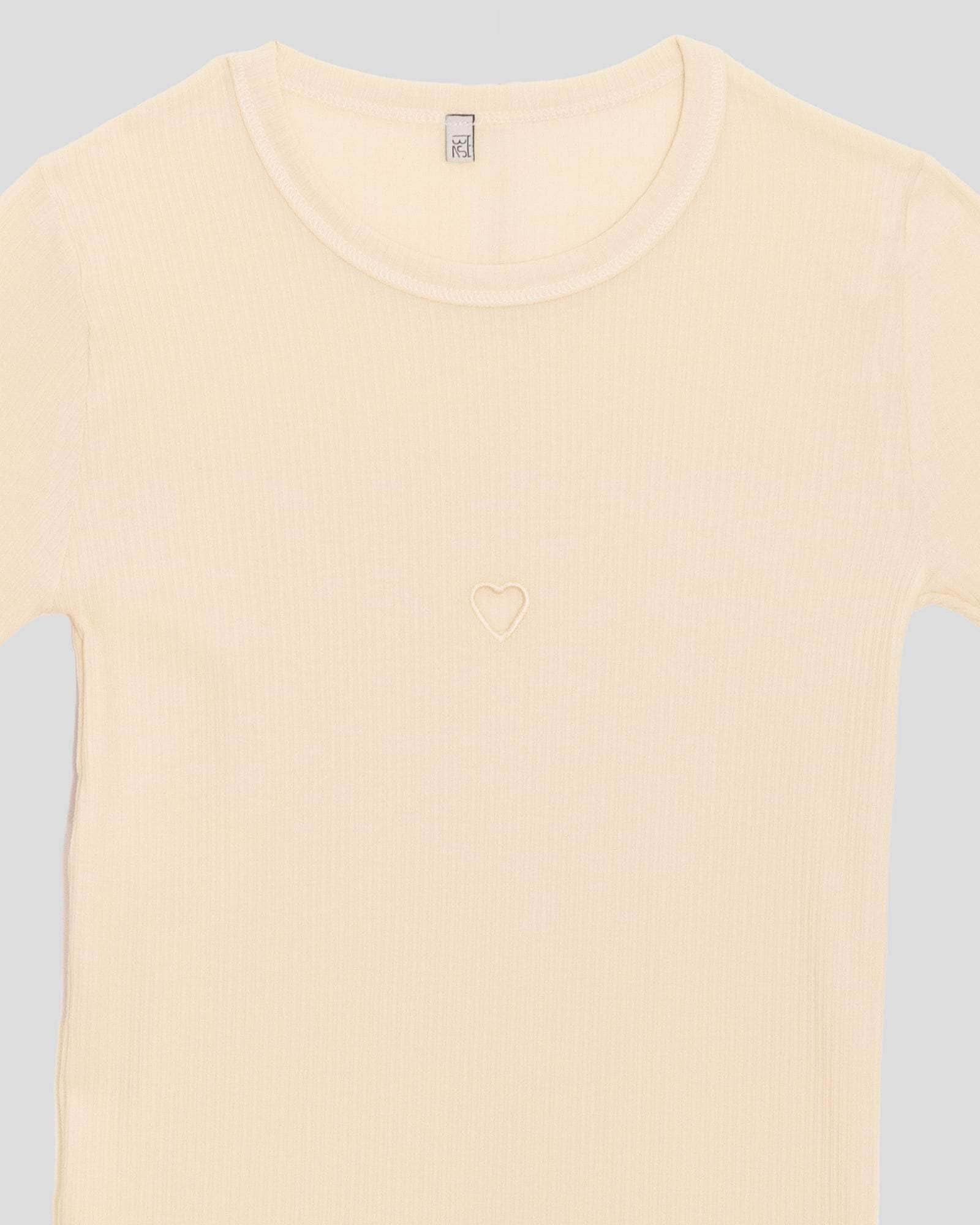 Heart Long Sleeve Tee - Fine Organic Cotton Rib - 7