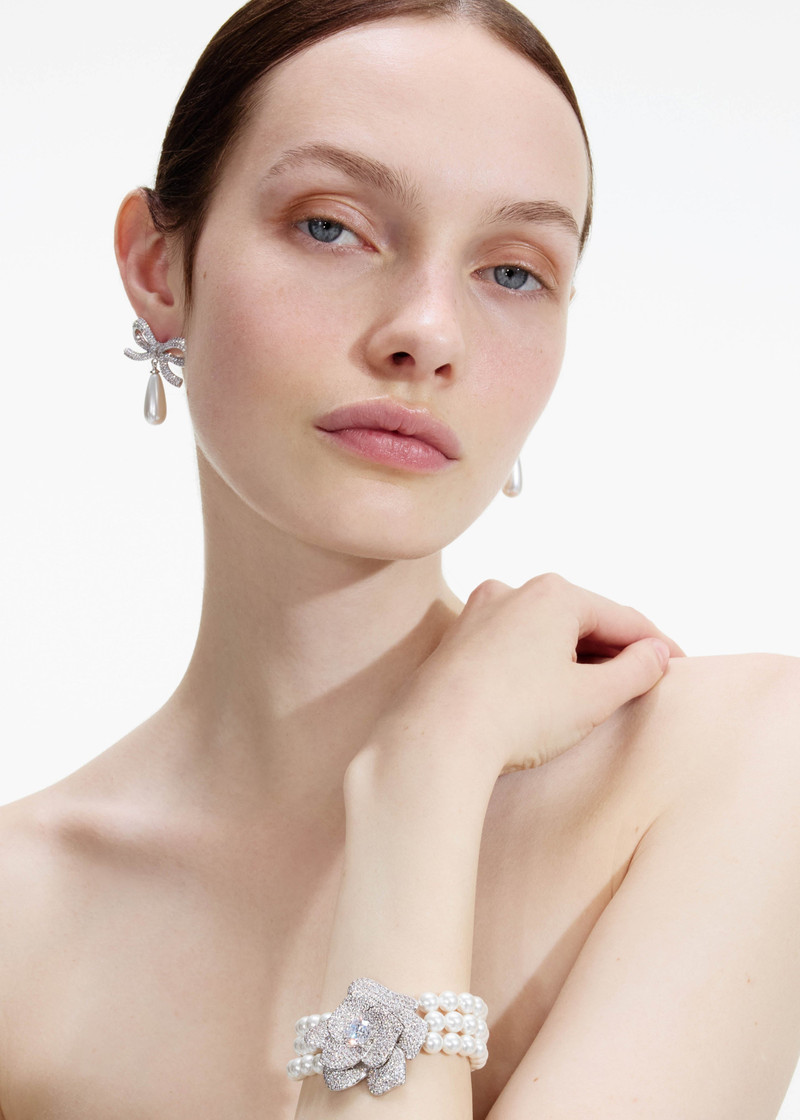 Crystal Flower Pearl Bracelet 3