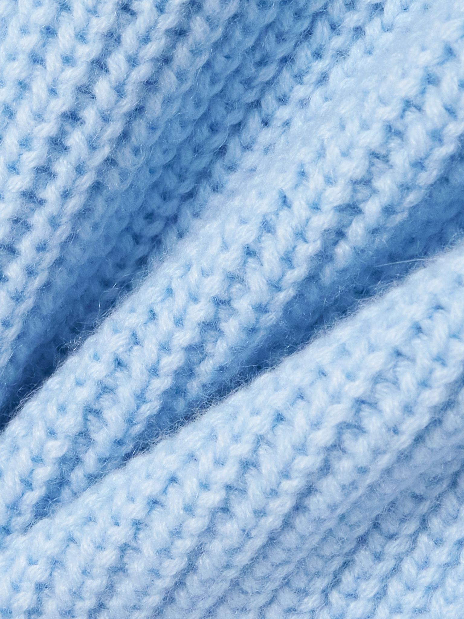 Ribbed cashmere turtleneck vest Light blue - 4