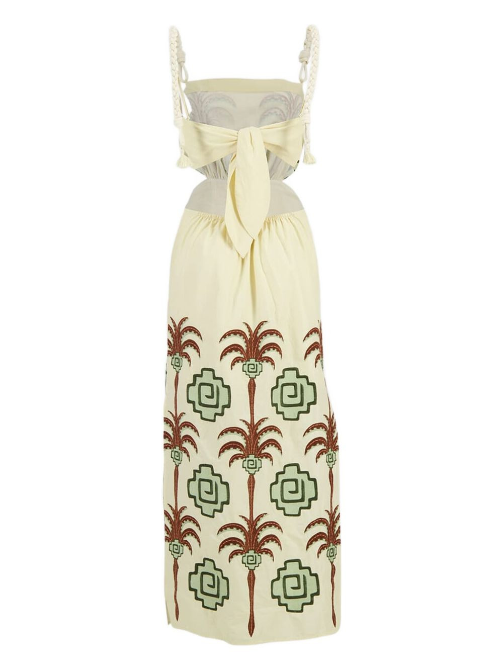 Tributaries palm-tree embroidered cut-out maxi dress - 2