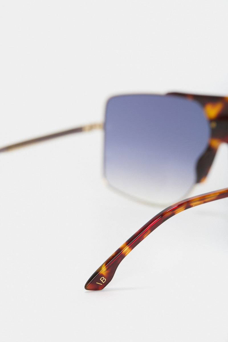 Oversized Metal And Acetate Frame In Gold Havana 6