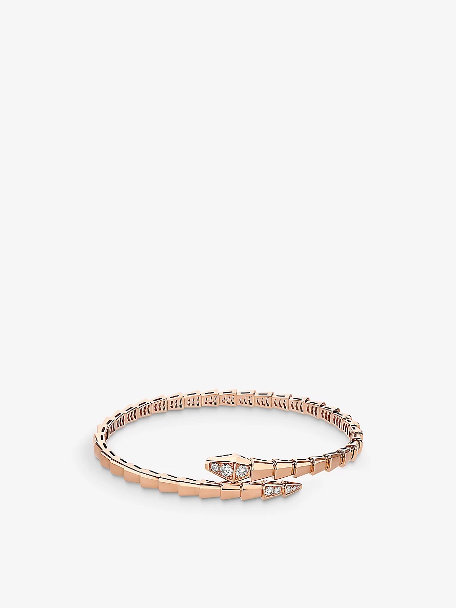 Serpenti Viper 18ct rose-gold and 0.47ct diamond bracelet - 3
