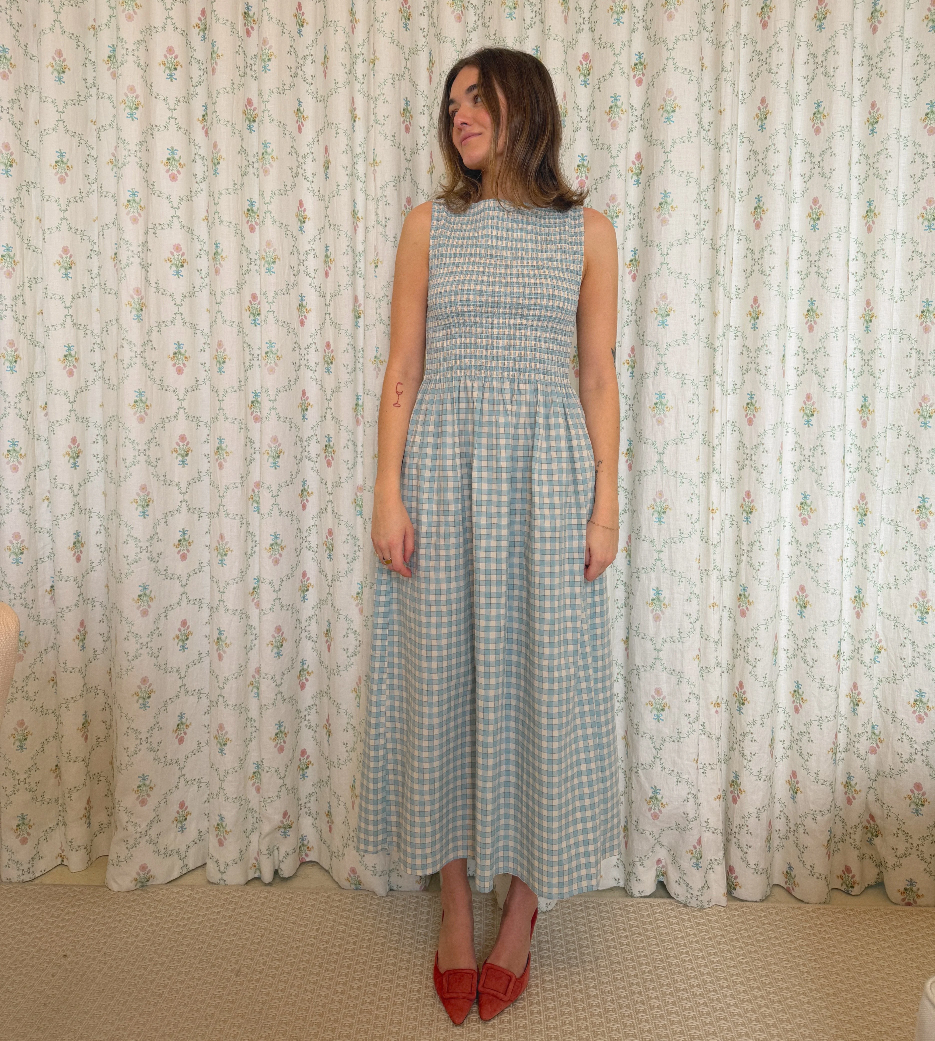 The Cosima Nap Dress - Blue/Red Gingham - 1