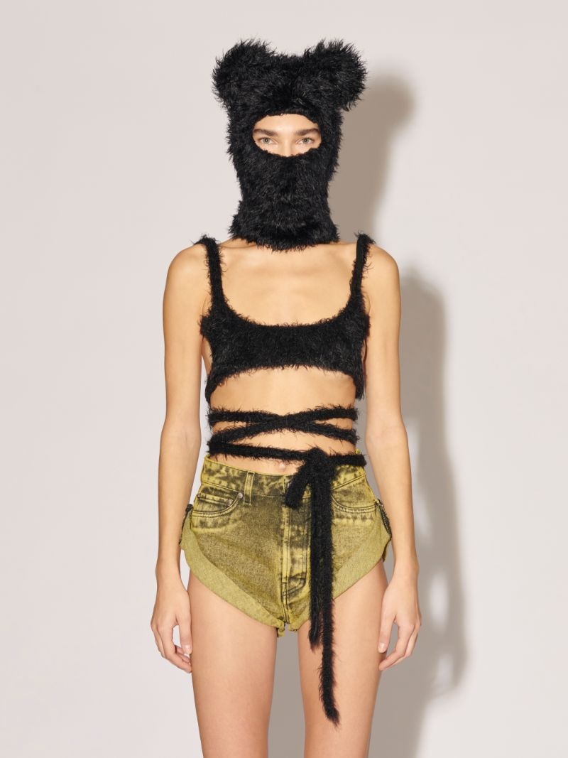 FUR BACKLESS STRING BRATOP - 3