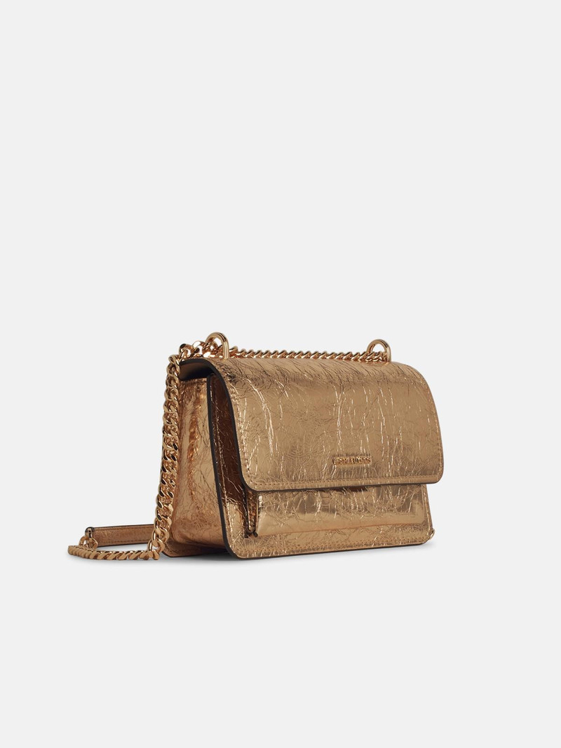 MICHAEL KORS 'CLAIRE' GOLD LEATHER CROSSBODY BAG outlook