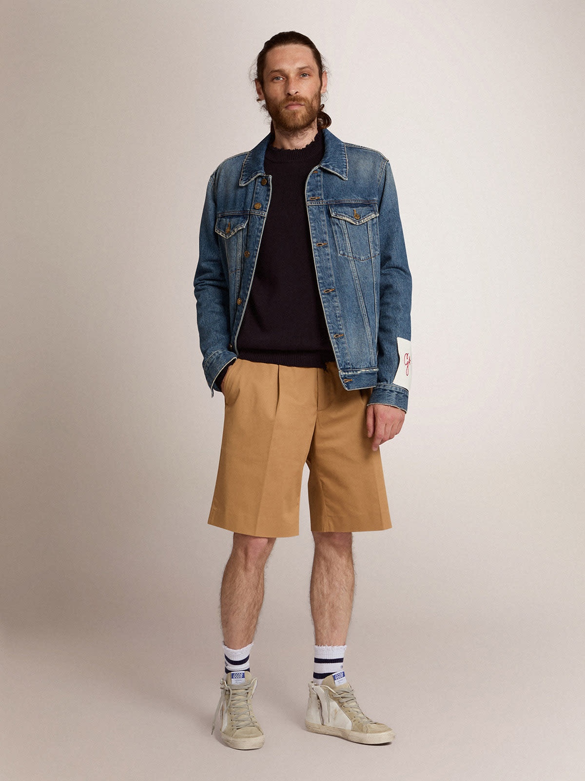 Men's bermuda shorts in beige cotton - 3