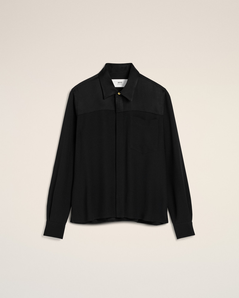 BLACK CONTRASTED TOP LONG SLEEVE SHIRT 1