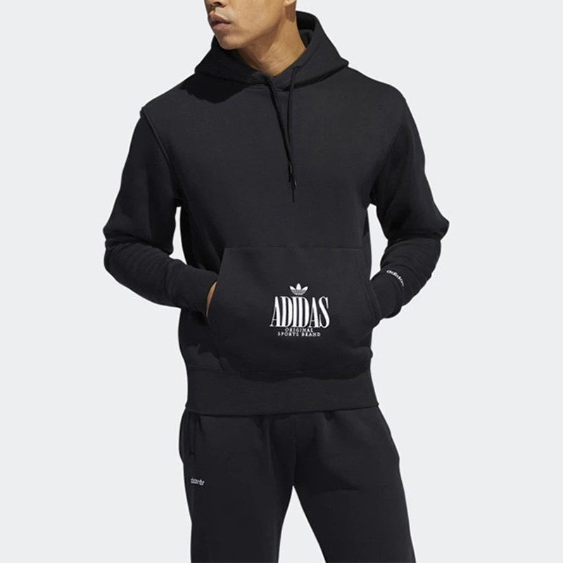 adidas Men's adidas originals Embroidered Logo Sports Pullover Black H32327 outlook