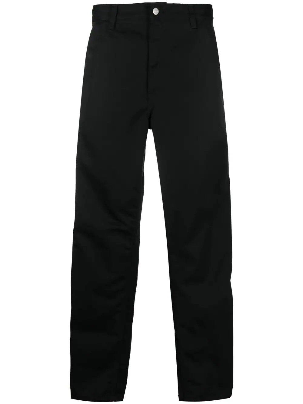 logo-patch straight leg trousers - 1