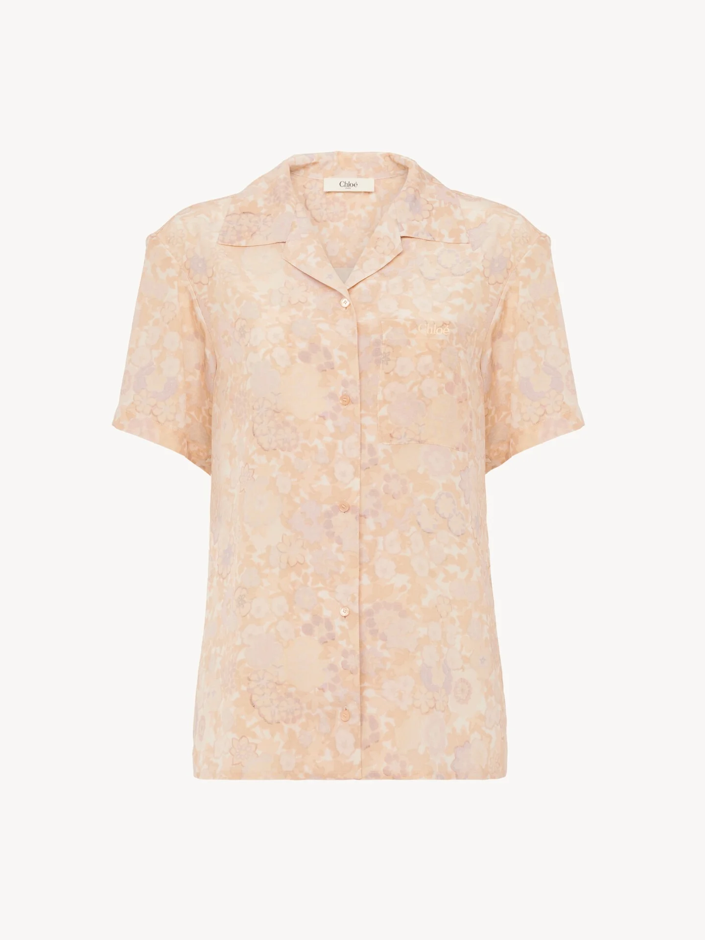 SHORT-SLEEVE BLOUSE IN CRÊPE DE CHINE - 1