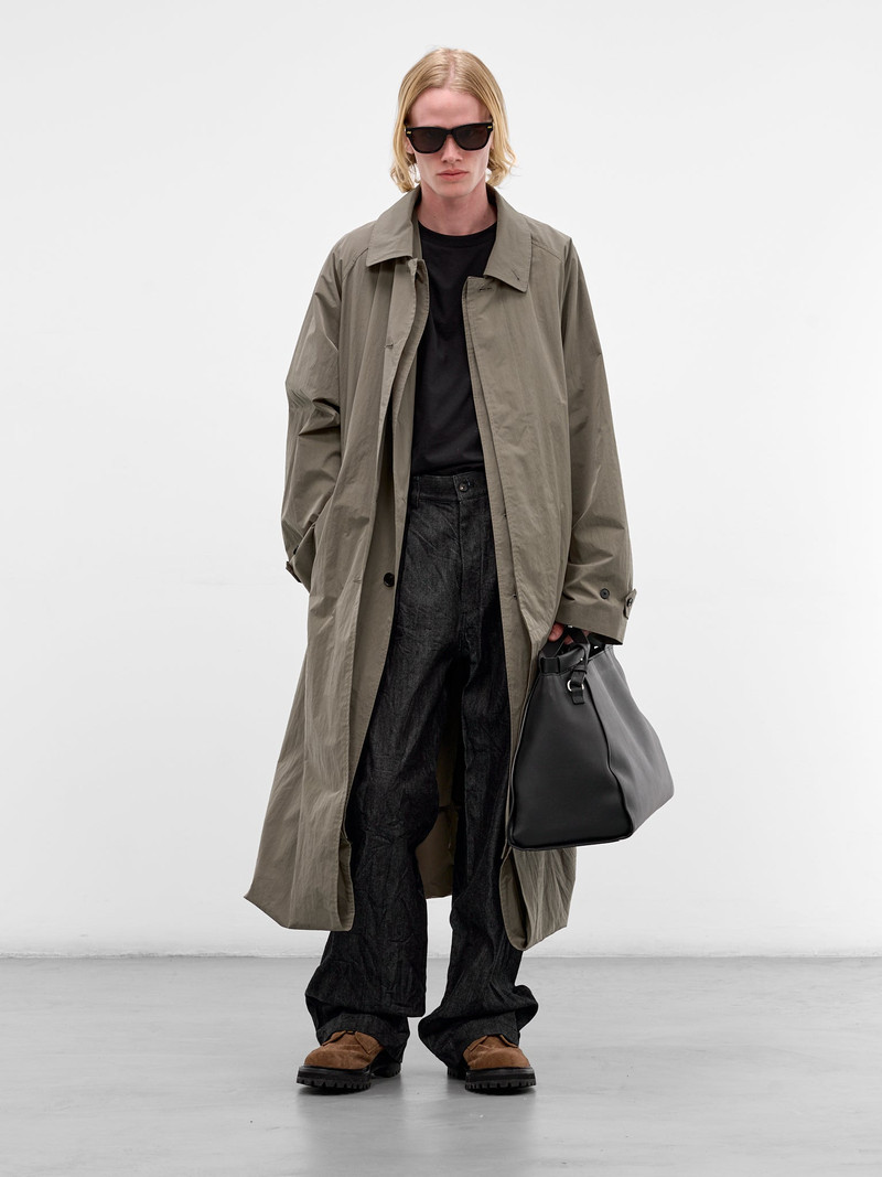 ssstein Taupe Nylon Raglan Trench Coat outlook