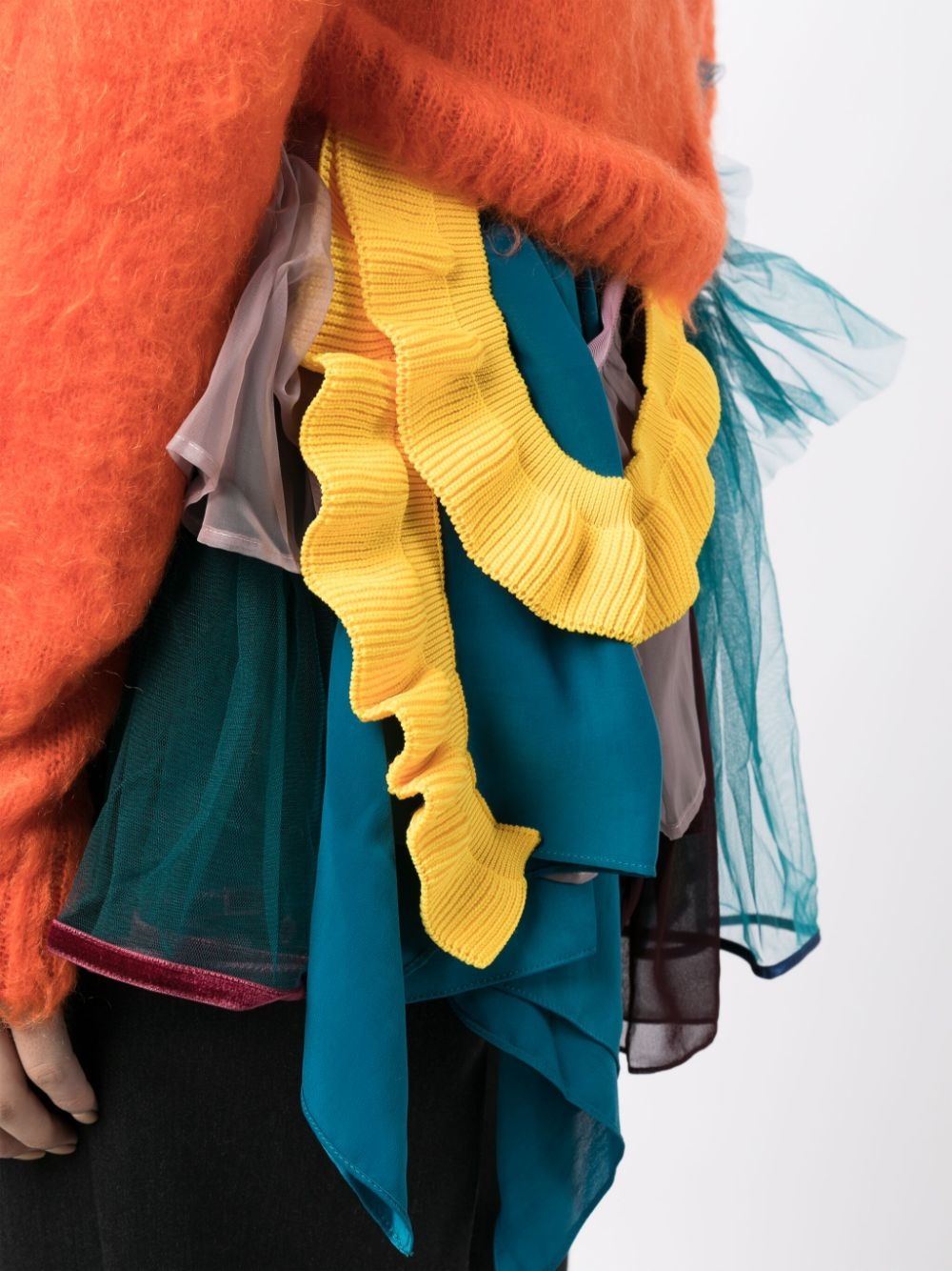 layered brushed cardigan - 5