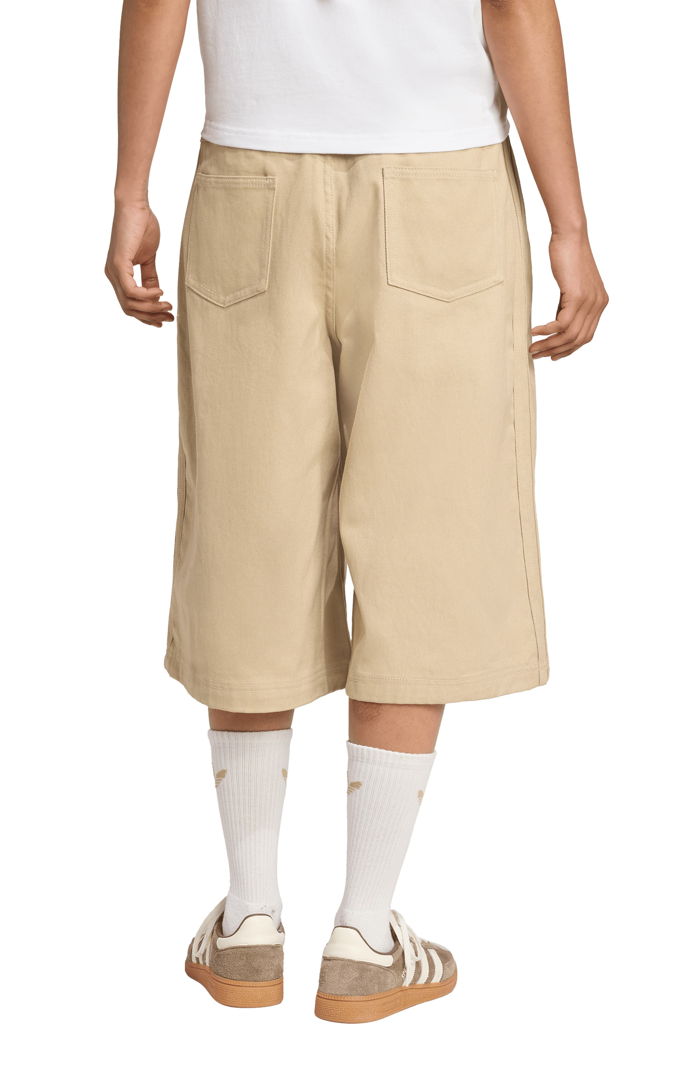 adidas Firebird Utility Denim Shorts in Stone Khaki at Nordstrom - 2