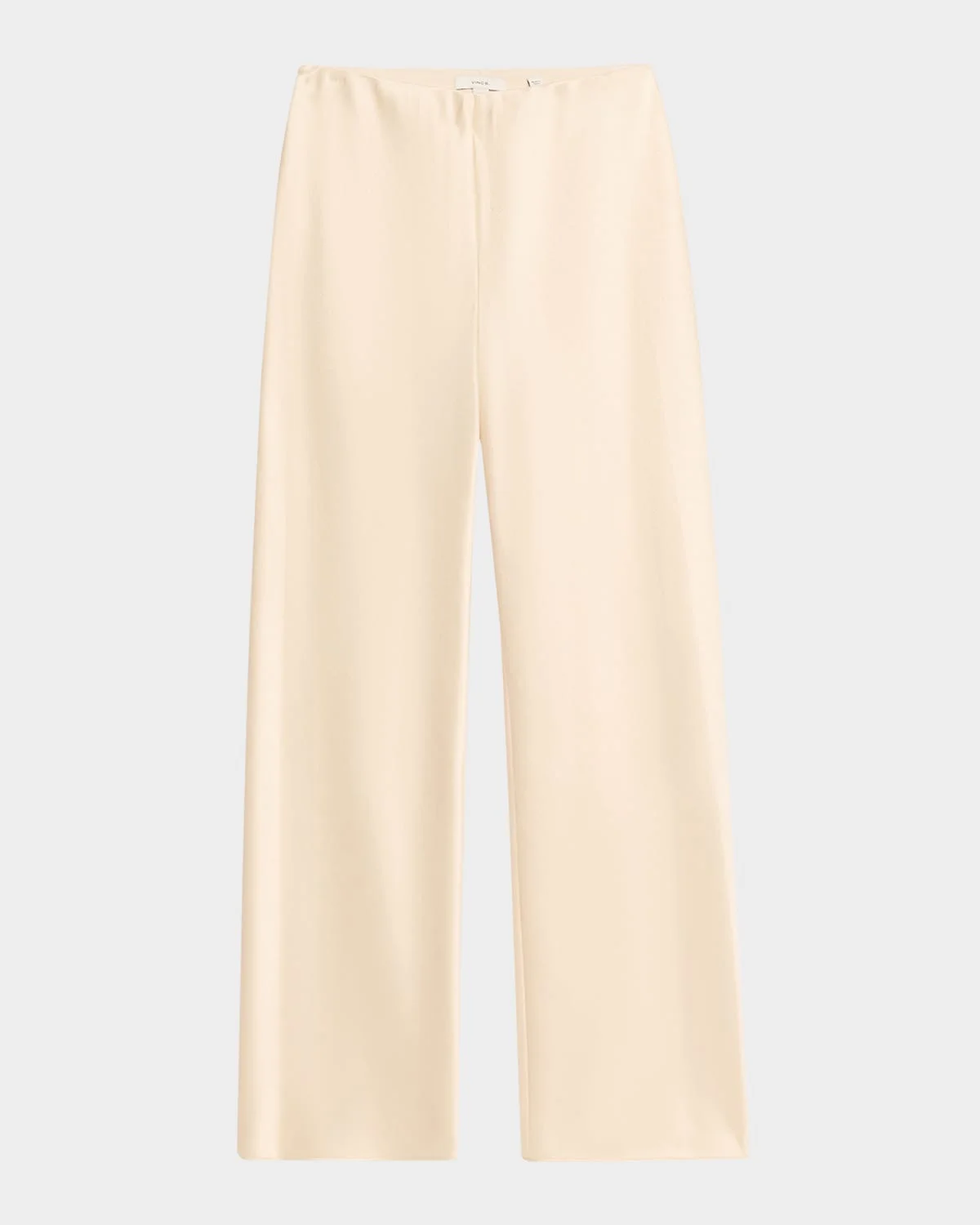 Fluid Bias-Cut Crushed Satin Pants - 1