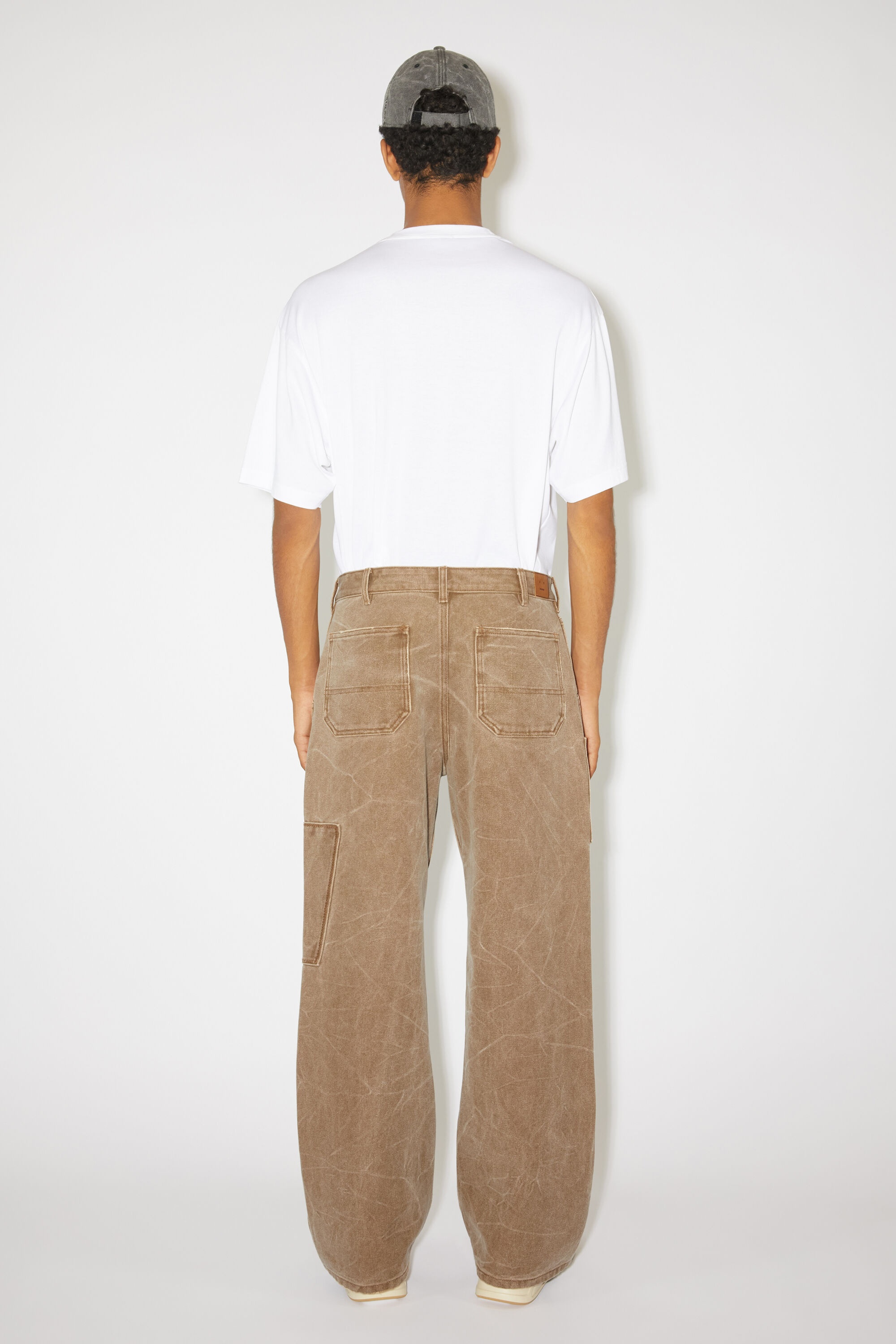 Patch canvas trousers - Toffee brown - 3