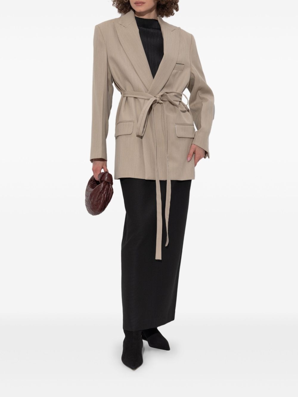 tied waist blazer - 2
