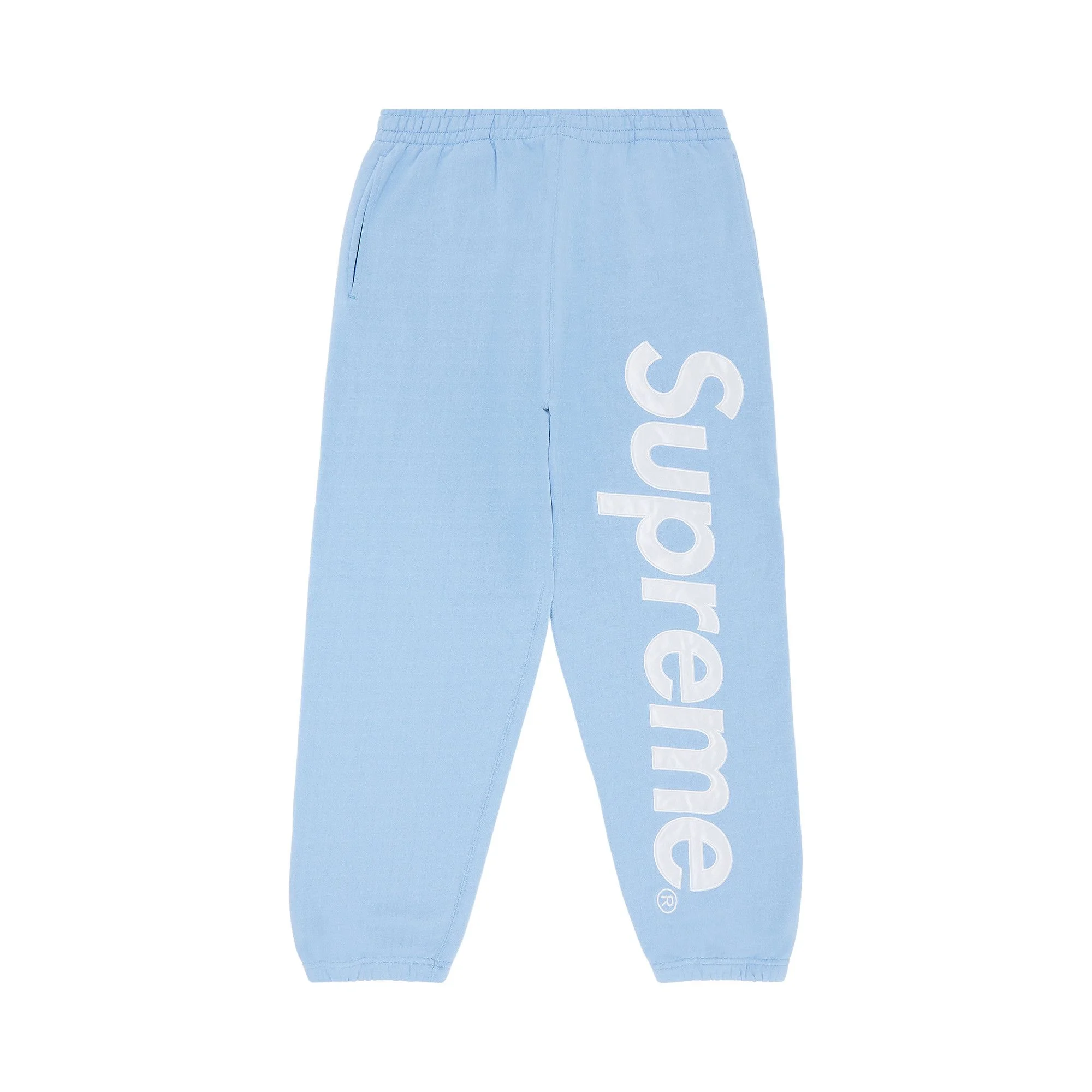Supreme Satin Appliqué Sweatpant 'Light Blue' - 1