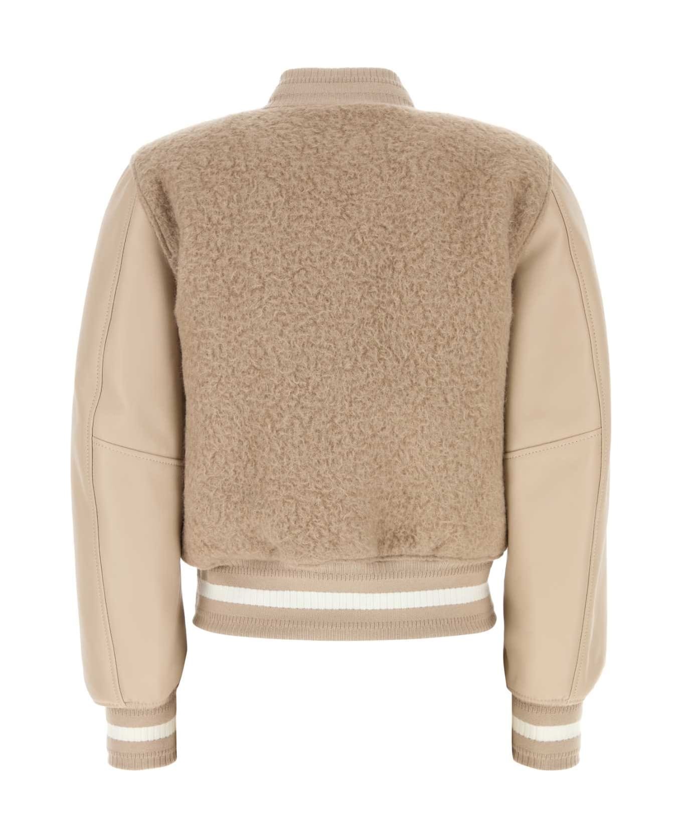 Cappuccino Alpaca Blend Bomber Jacket - 2