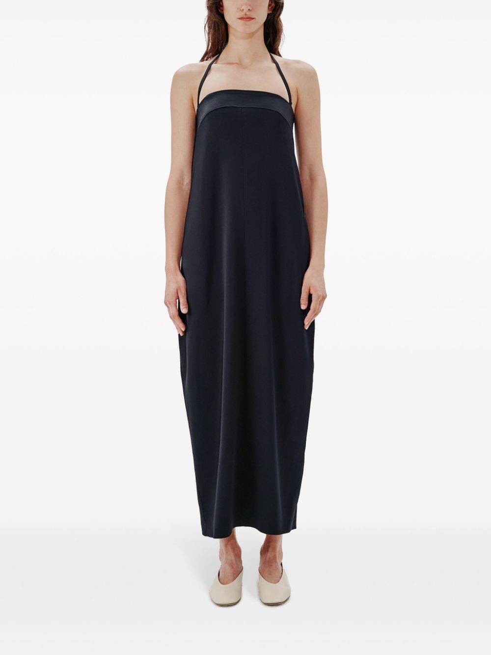 cocoon halterneck maxi dress - 3