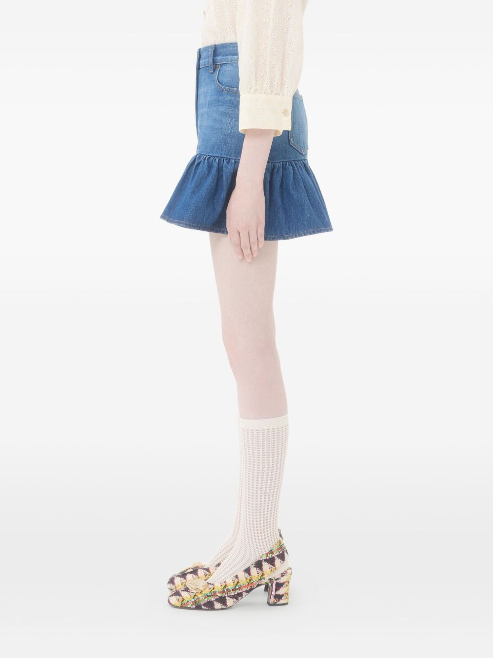 ruffled denim skirt - 4