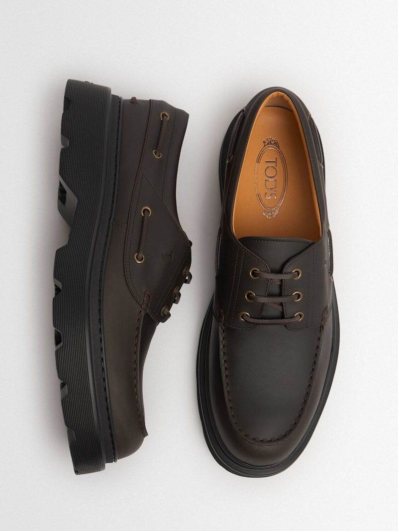 Leather boat shoes - 3