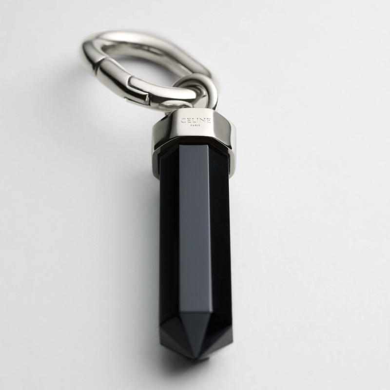 CELINE CELINE CHARMS PENDULUM STONE IN ONYX AND BRASS WITH RHODIUM FINISH outlook