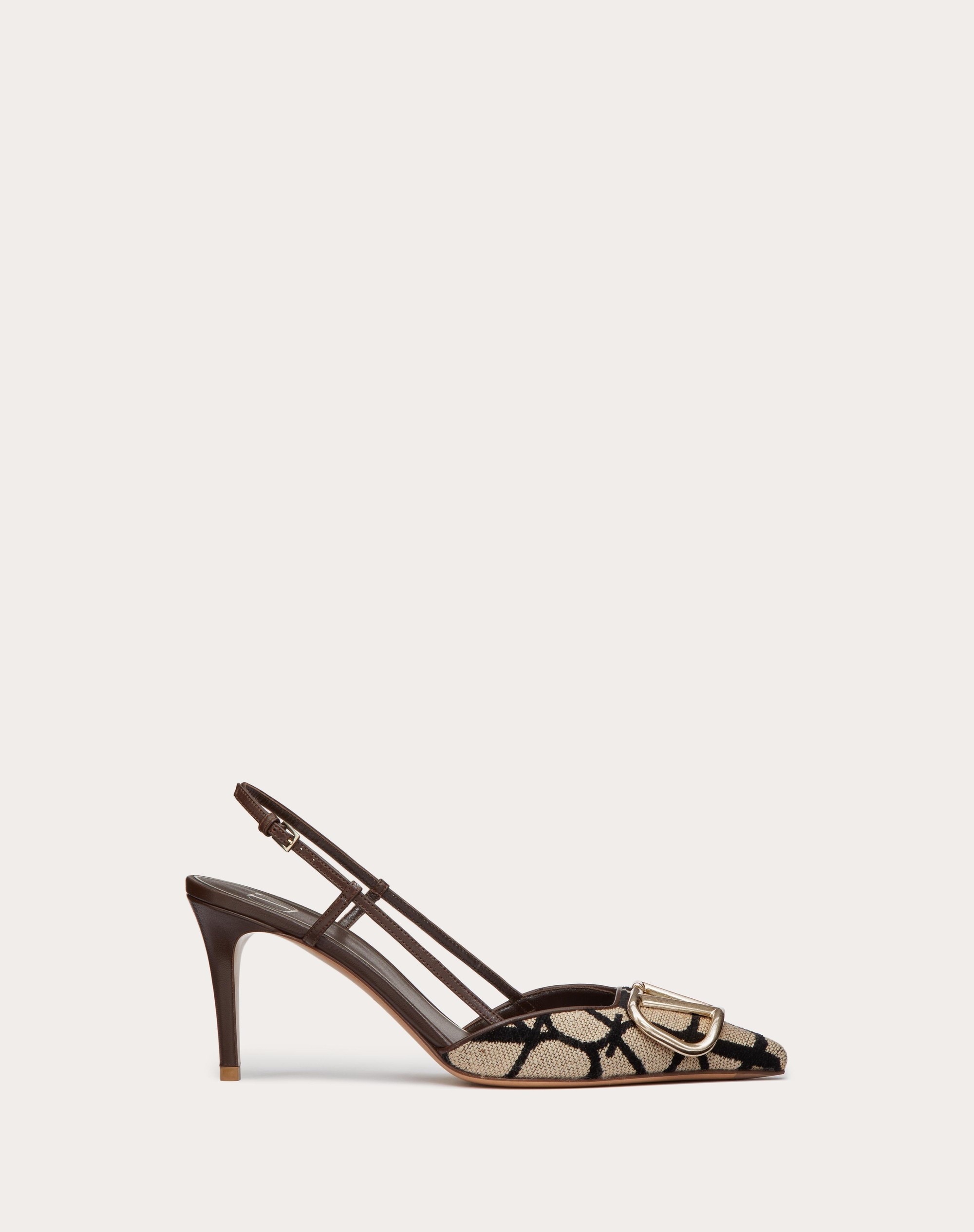 VLOGO SIGNATURE SLINGBACK PUMP IN TOILE ICONOGRAPHE 80MM - 1