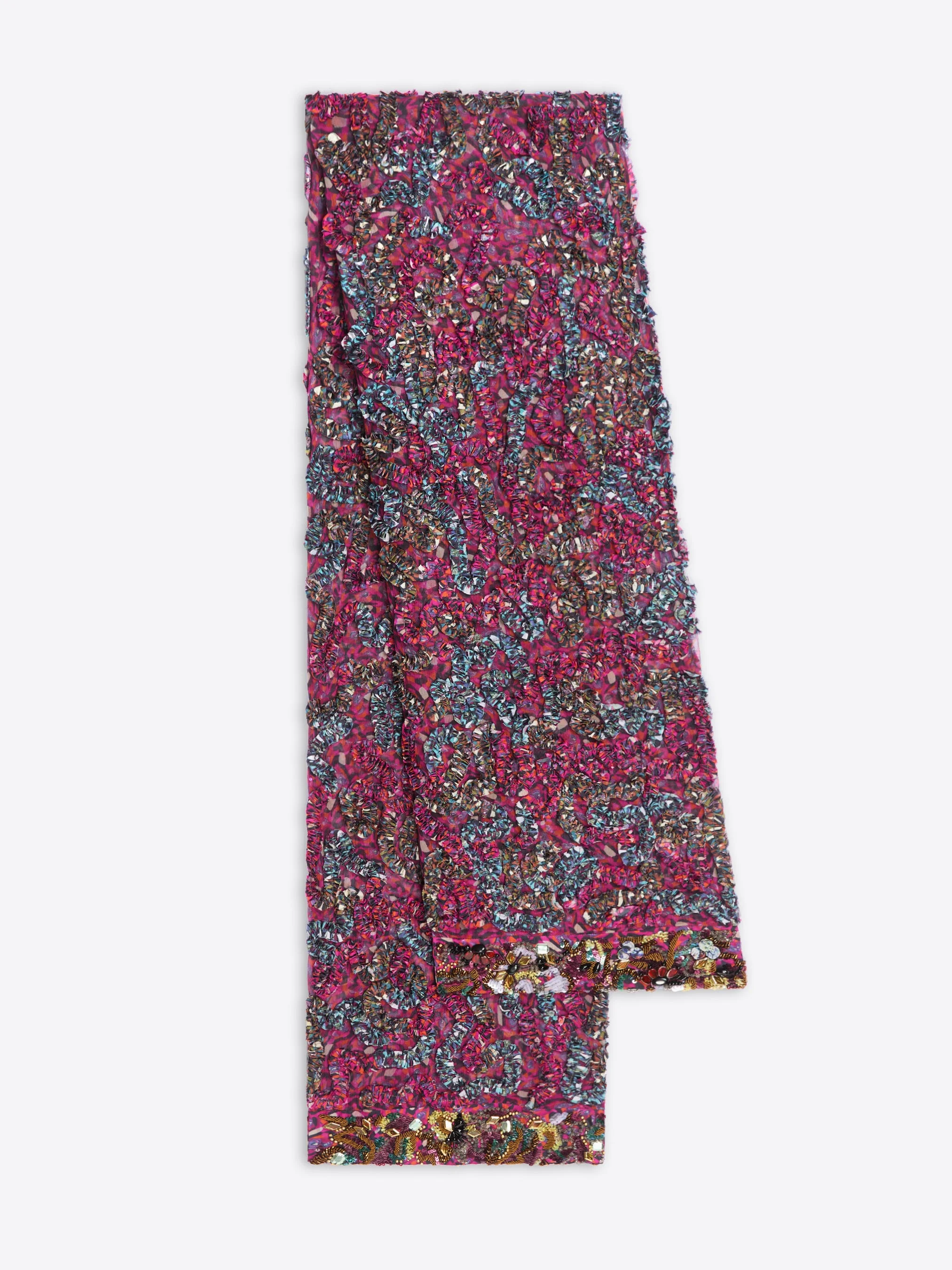 EMBROIDERED VISCOSE SCARF - 1