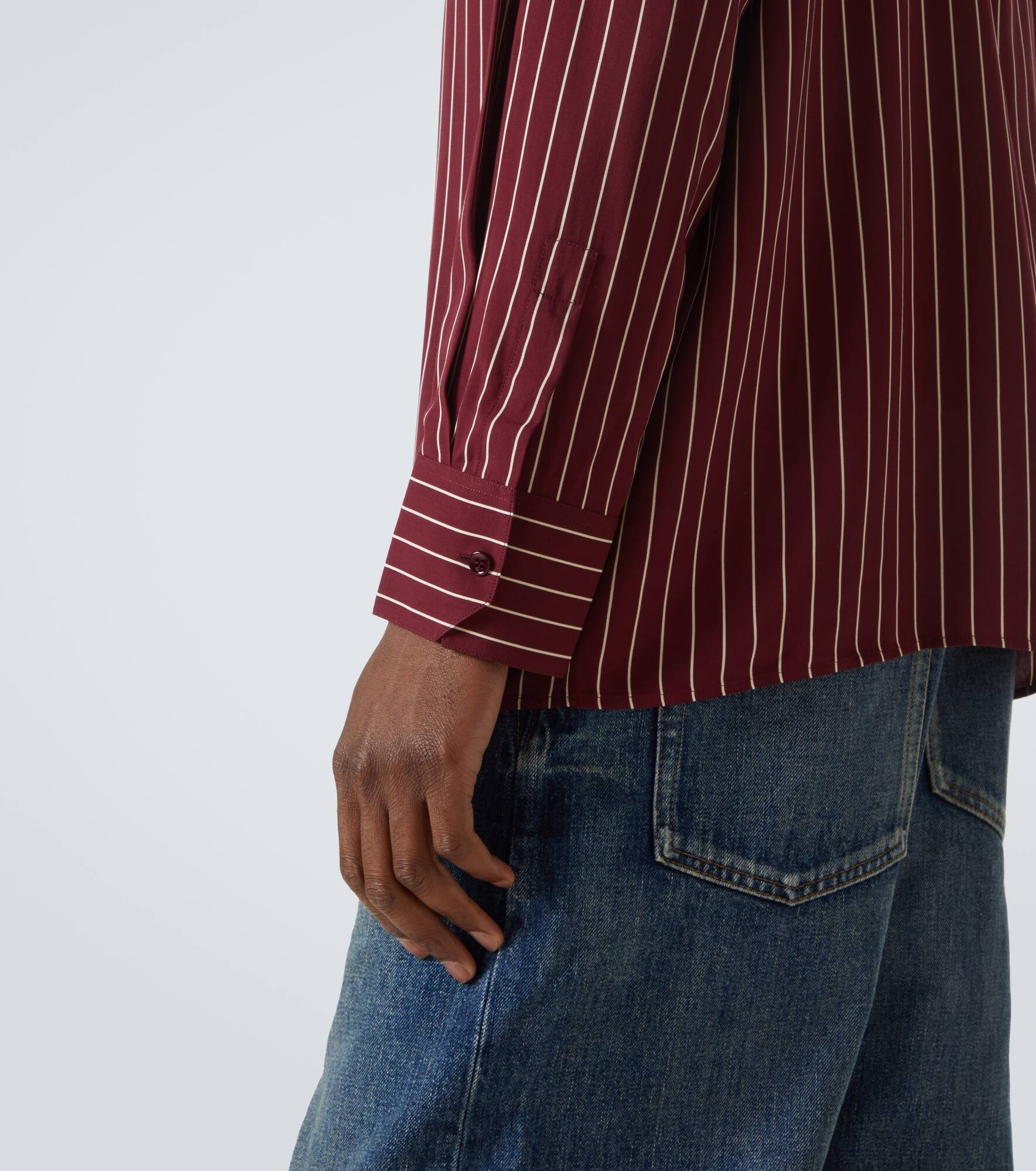 Tie-neck striped shirt - 6