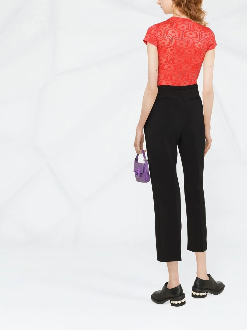 cropped straight-leg trousers - 4