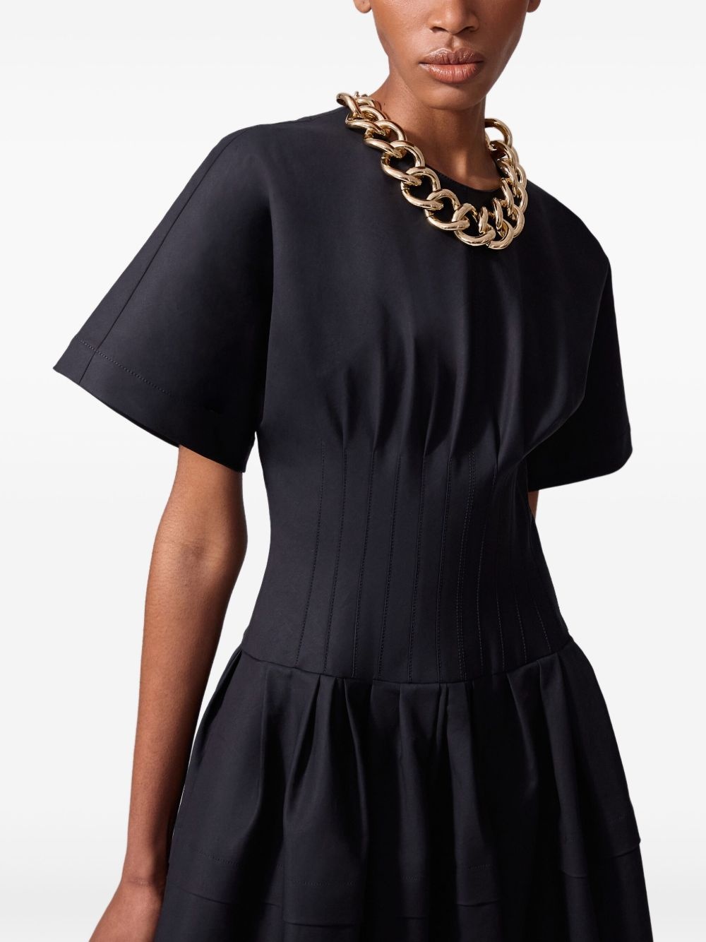 pleated-waist midi dress - 4
