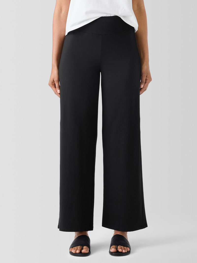 Pima Cotton Stretch Jersey Wide-Leg Pant 3
