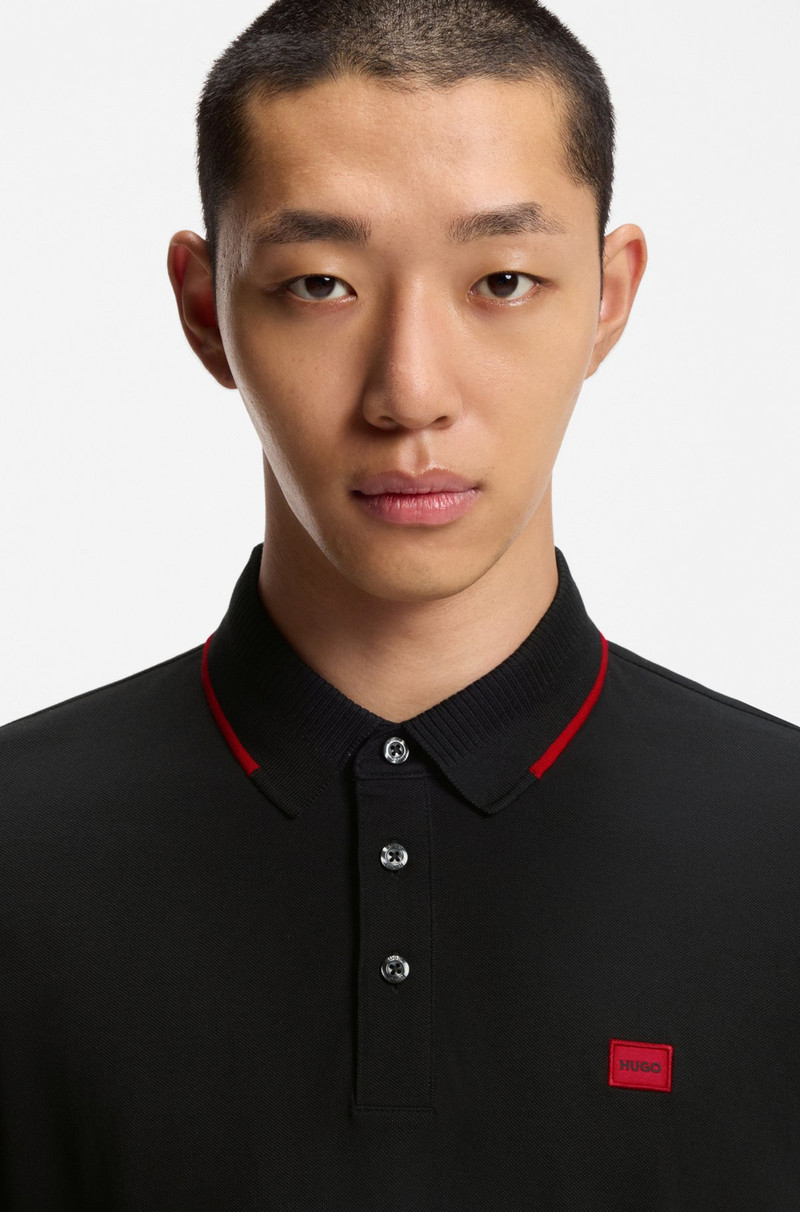 SLIM-FIT POLO SHIRT WITH RED LOGO LABEL 3