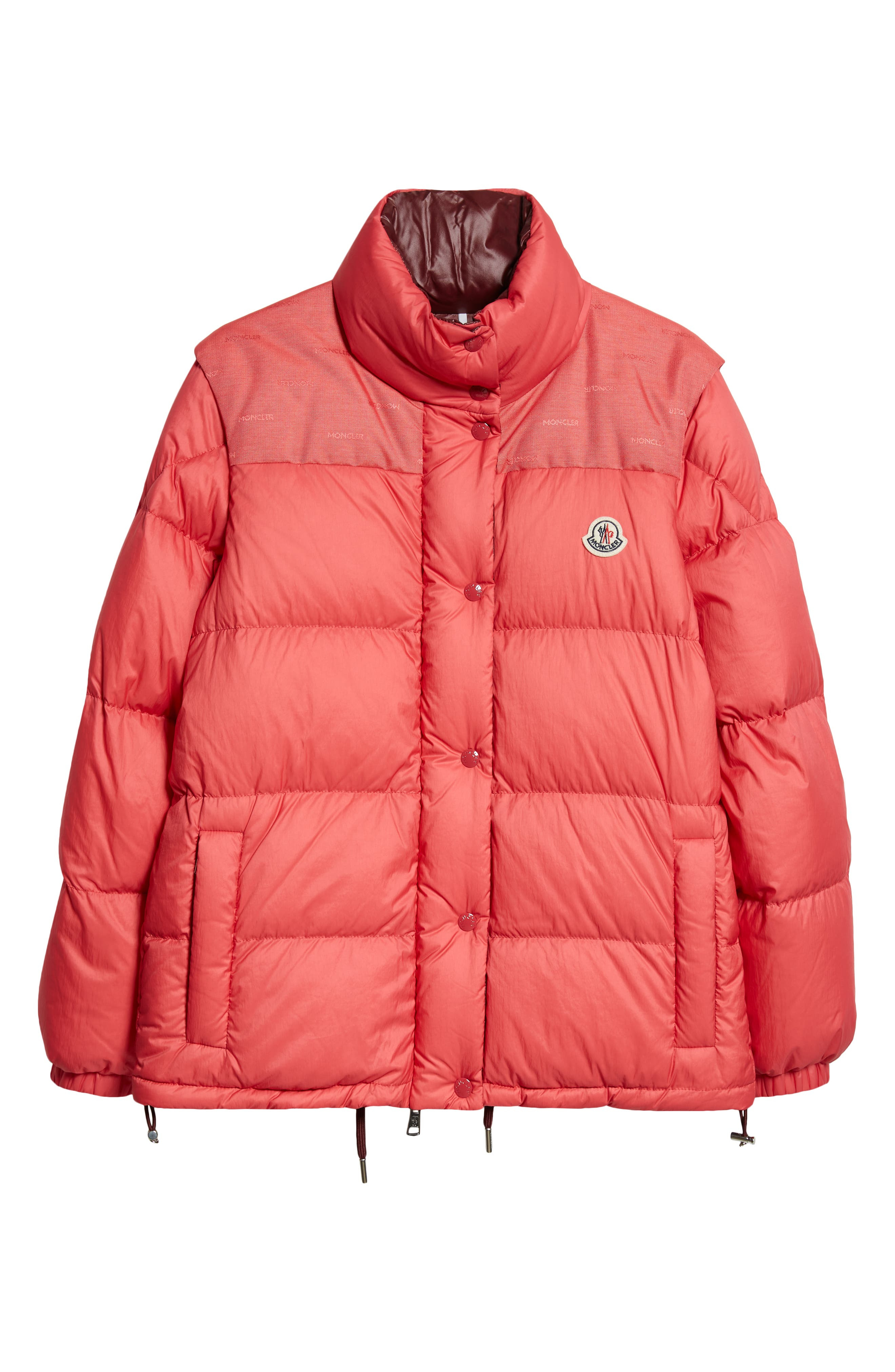 Moncler Verone Convertible Down Puffer Jacket in Red at Nordstrom - 7