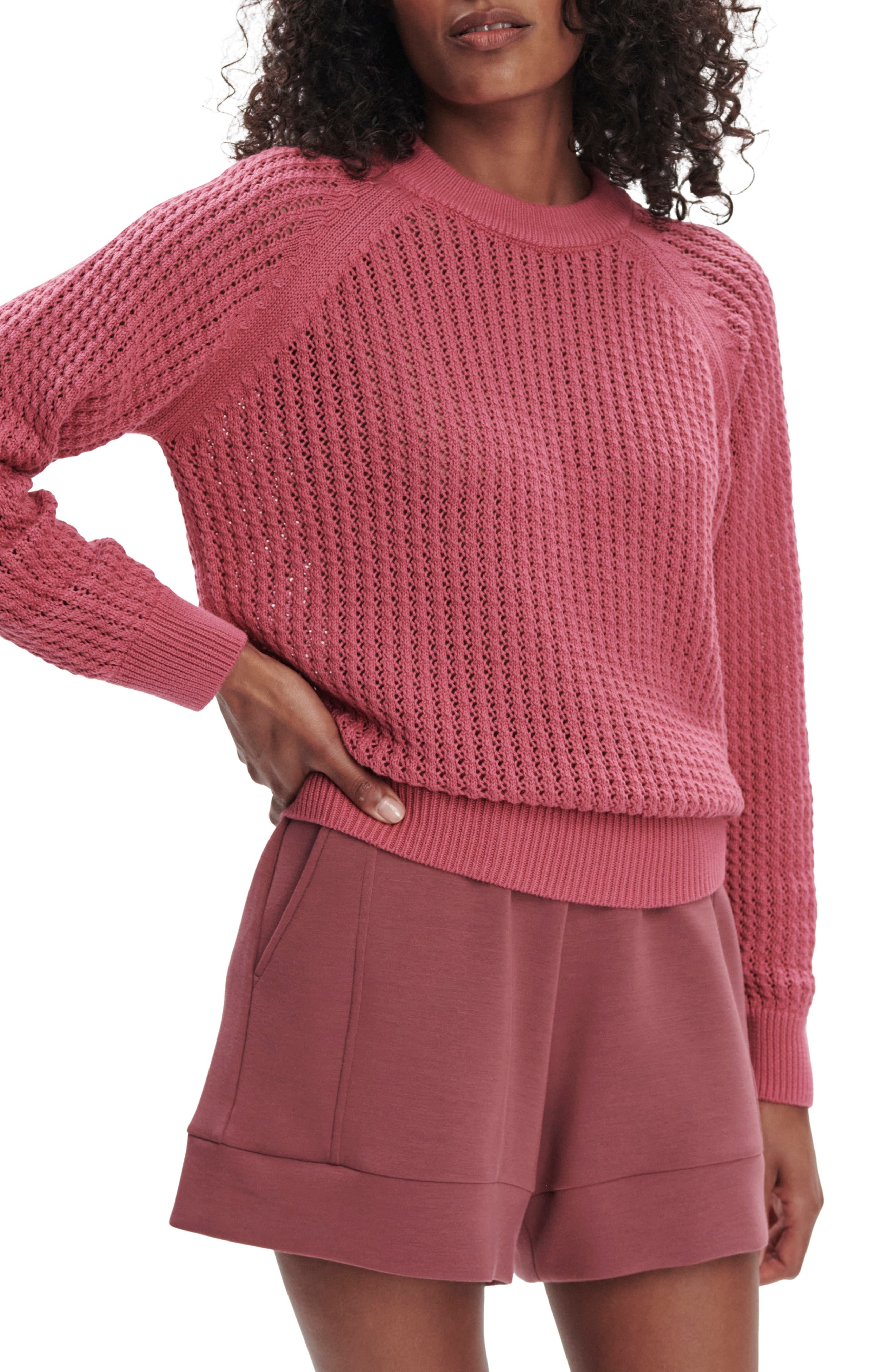 Varley Clay Open Knit Sweater in Rose Wine at Nordstrom - 1