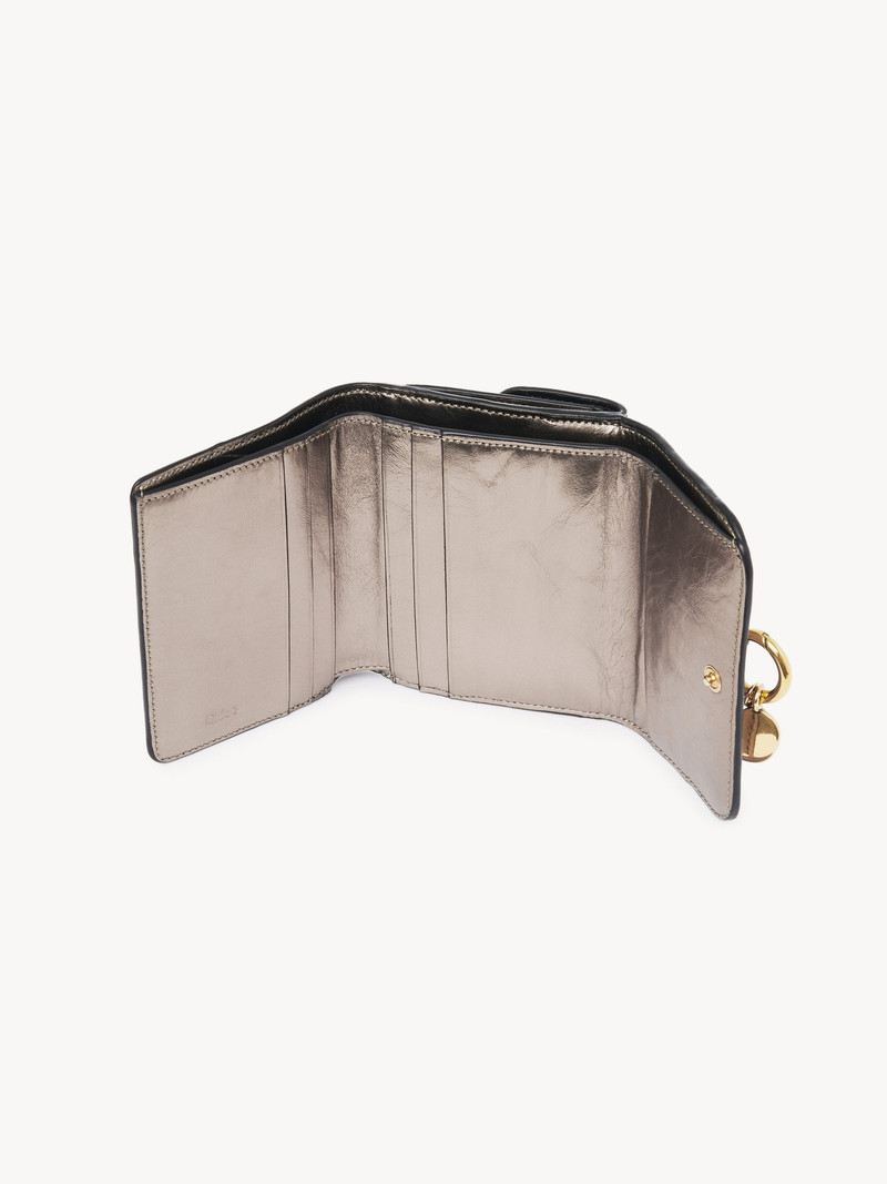 Chloé SMALL ALPHABET TRI-FOLD IN METALLIZED LEATHER outlook