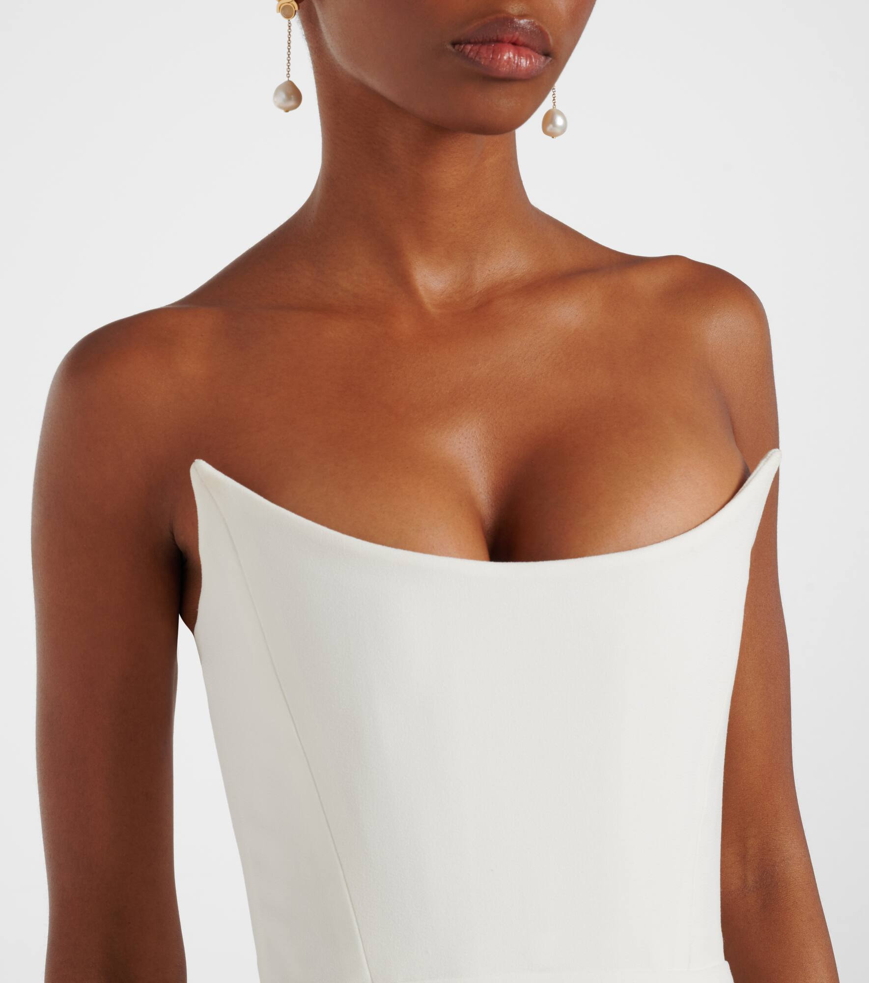 Bridal strapless midi dress - 4