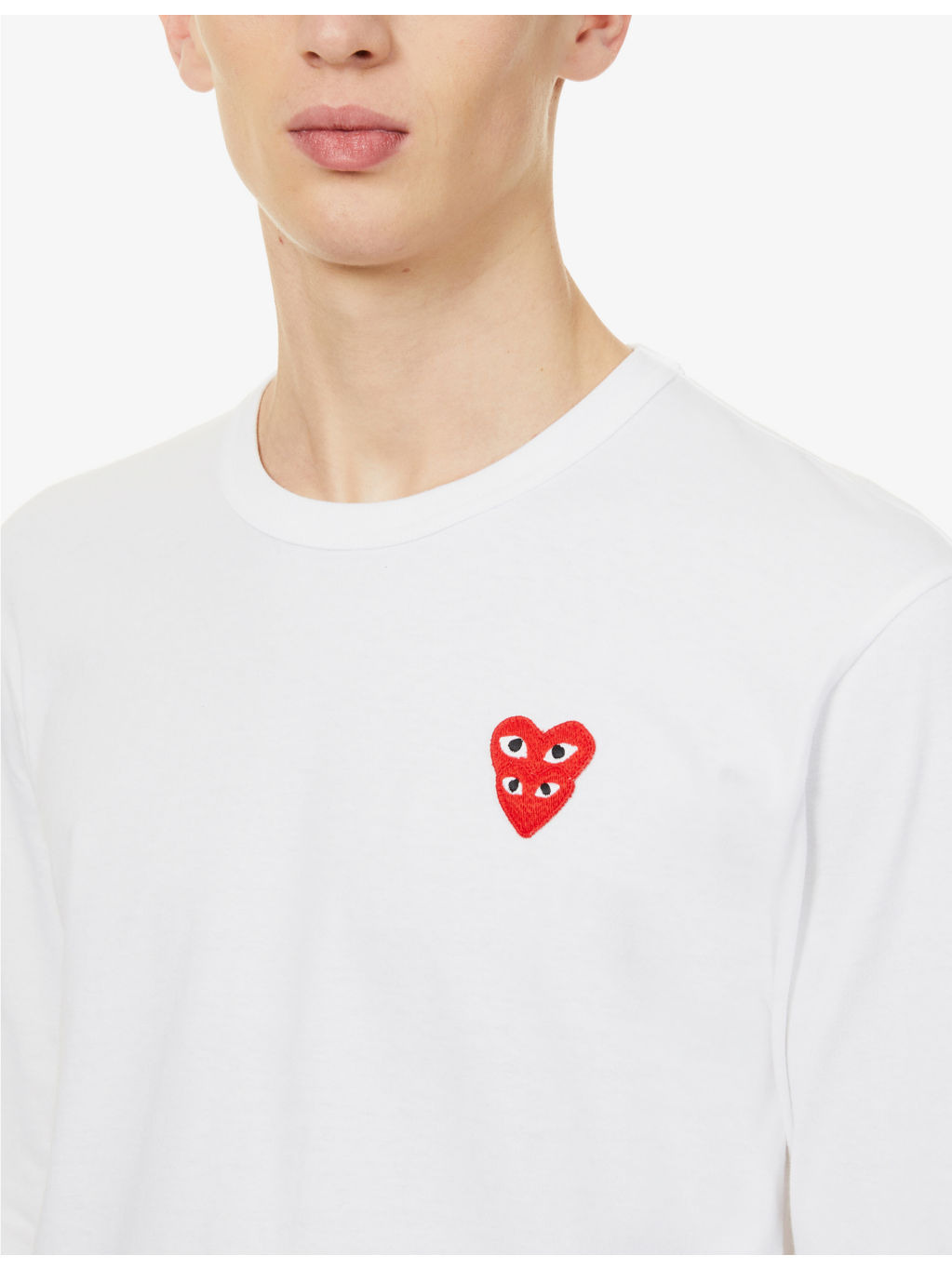 Overlap heart-print cotton-jersey top - 5
