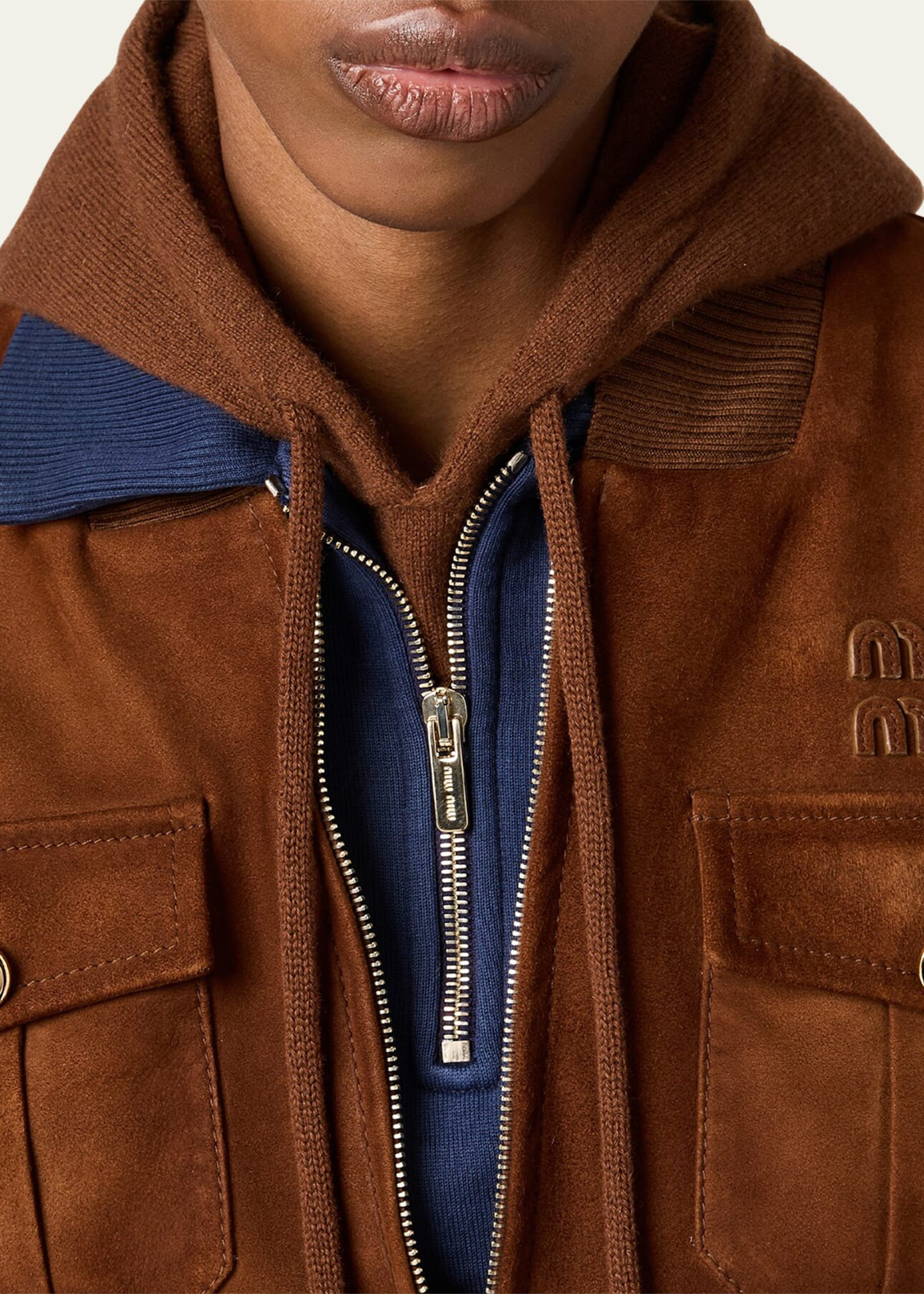 Suede Zip Bomber Jacket - 4