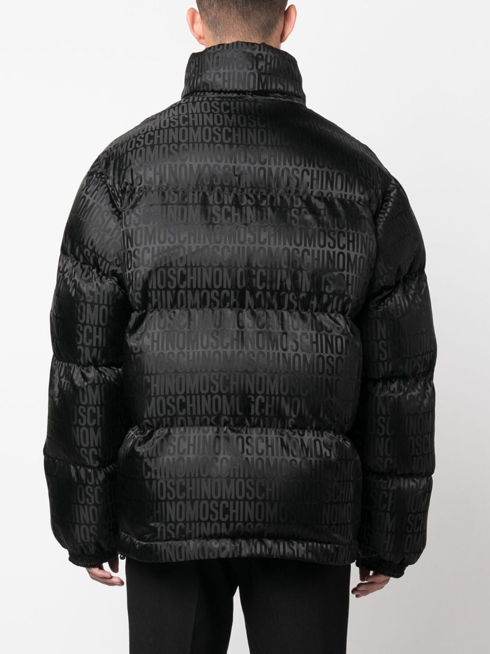 monogram-pattern padded jacket