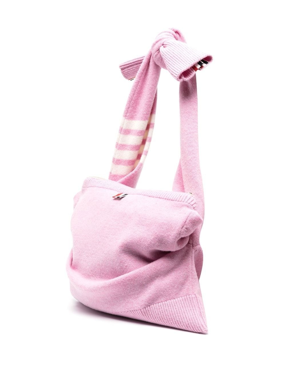 stitch-merino crewneck sweater shell bag - 3