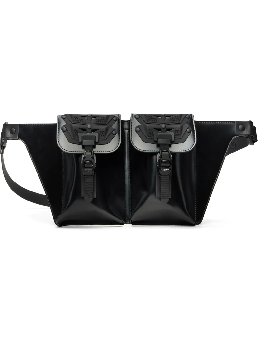 Black Object U02 Double Pocket Crossbody Bag - 1