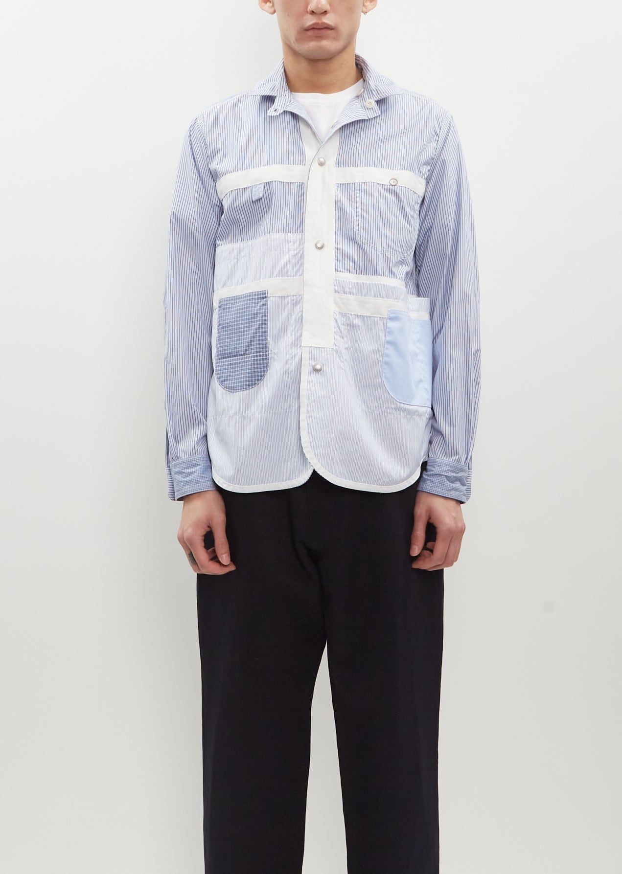 Cotton Stripe x Check Shirt - 1