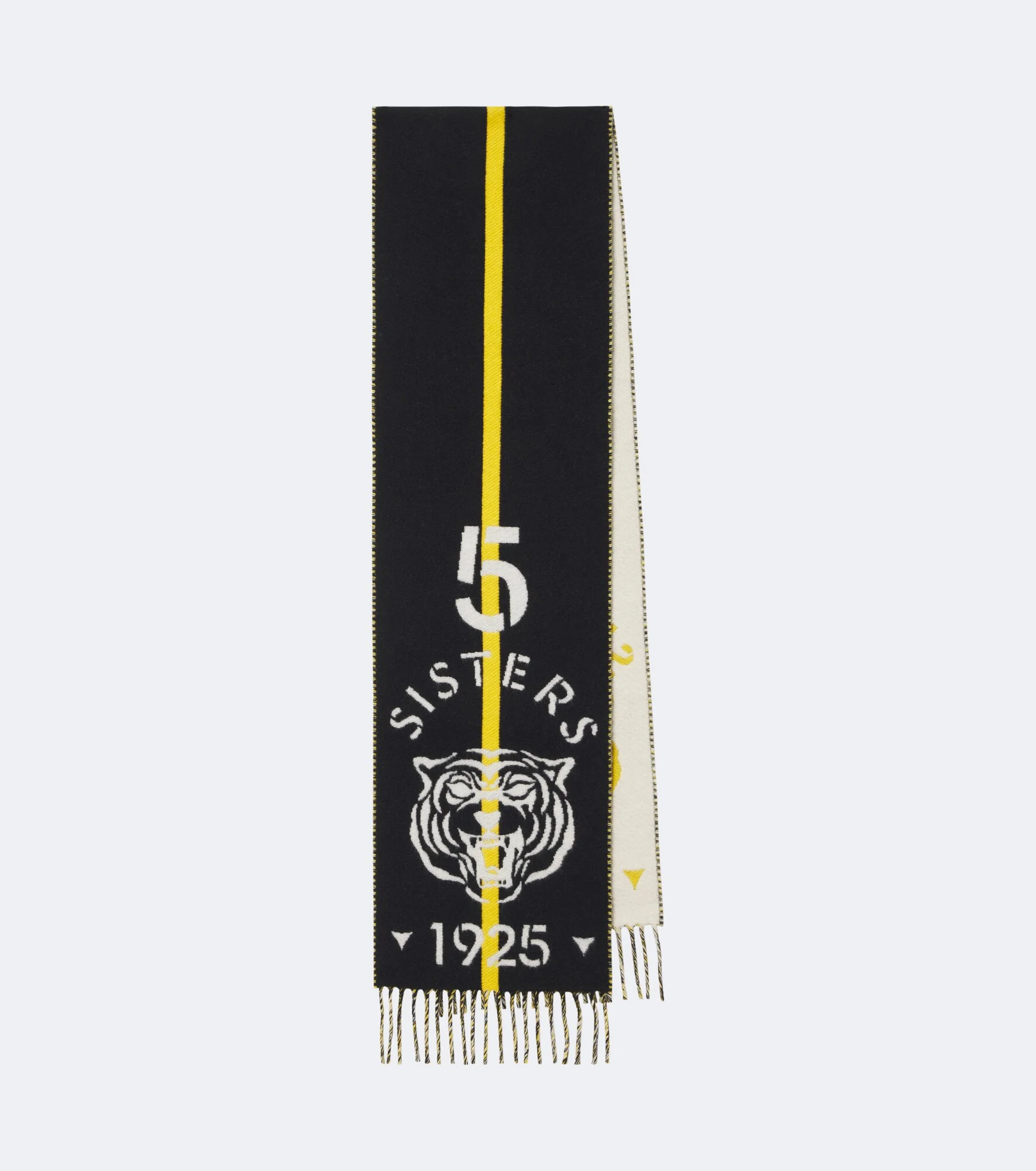 Reversible jacquard wool and cashmere scarf - 1
