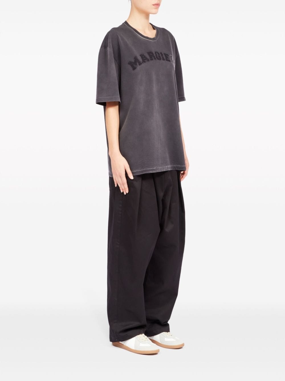 logo-embroidered cotton T-shirt - 3