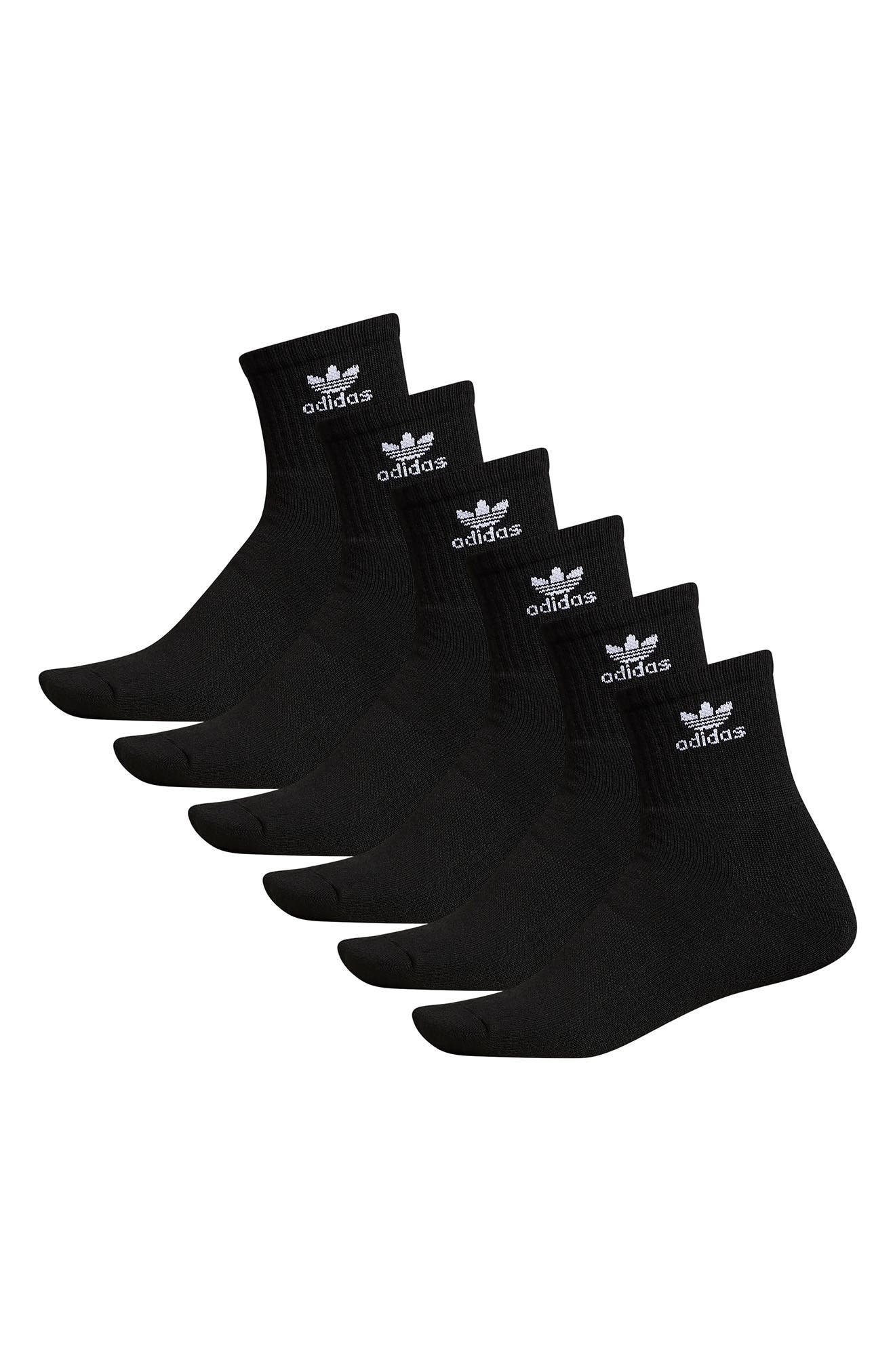 adidas Originals Trefoil 6-Pack Ankle Socks in Black at Nordstrom - 6